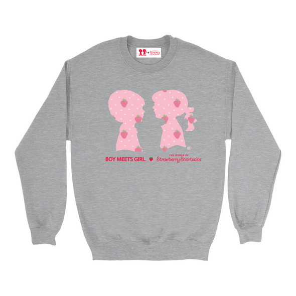 BOY MEETS GIRL® x Strawberry Shortcake BTS Sport Grey Crew Sweatshirt