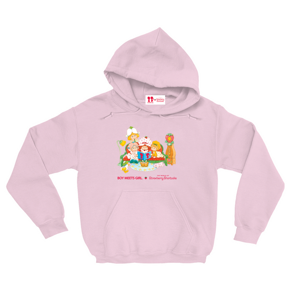 BOY MEETS GIRL® x Strawberry Shortcake BTS Light Pink Pullover Unisex Hoodie