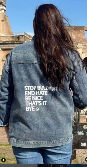 BOY MEETS GIRL® Stop Bullying, End Hate, BE NICE Denim Jacket