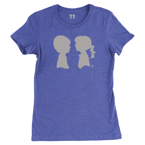 BOY MEETS GIRL® Heather Blue Tee with Grey Logo  ( Slim Fit )